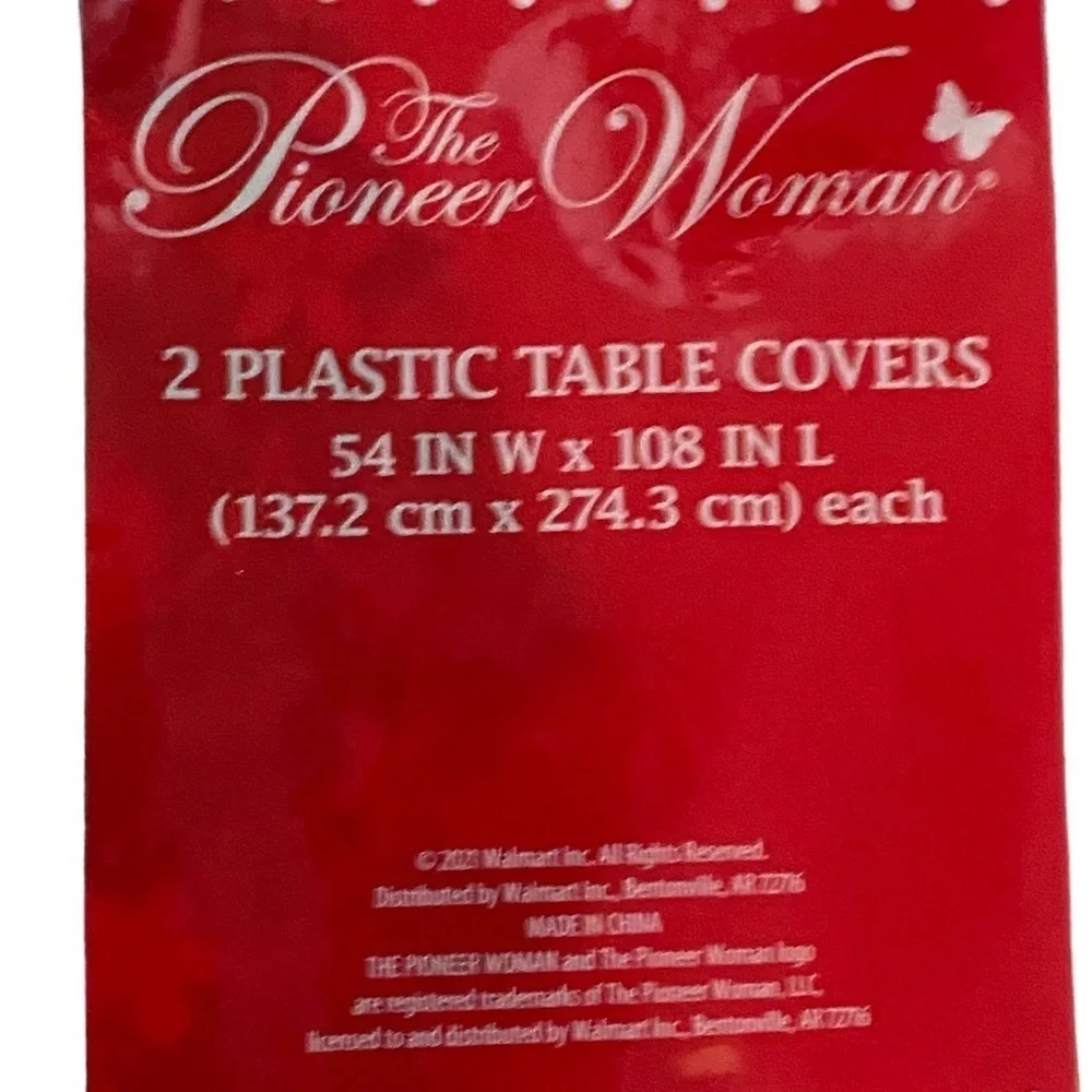 The Pioneer Woman Plastic Tablecloths Holiday Christmas Gatherings - 2 Sets